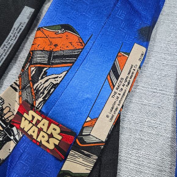 PAIR Ralph Marlin Star Wars 1999 VTG Neck Ties Sith Dark Side Race to Freedom - Picture 8 of 9